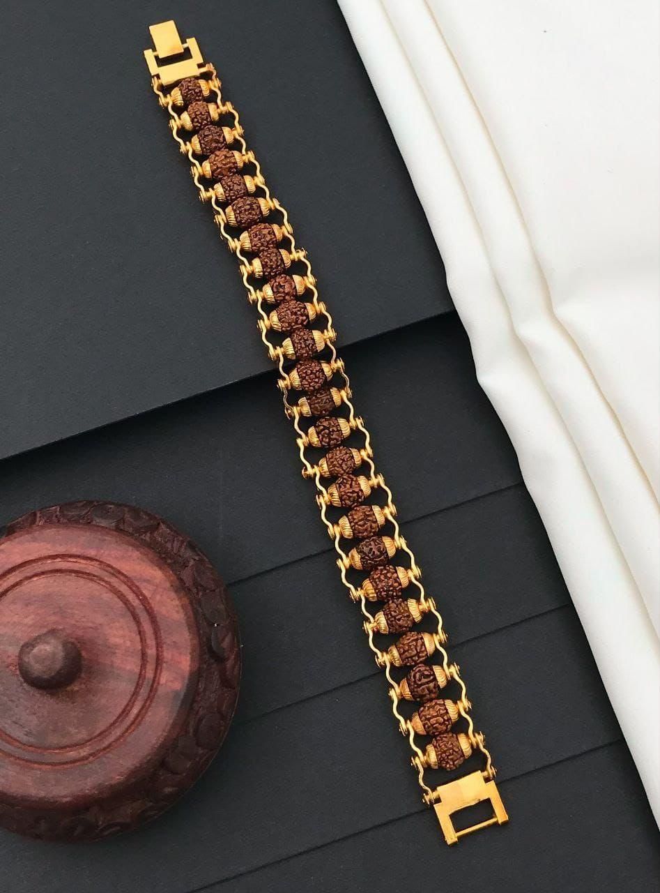 Mystic Aura-Plated Rudraksha Bracelet