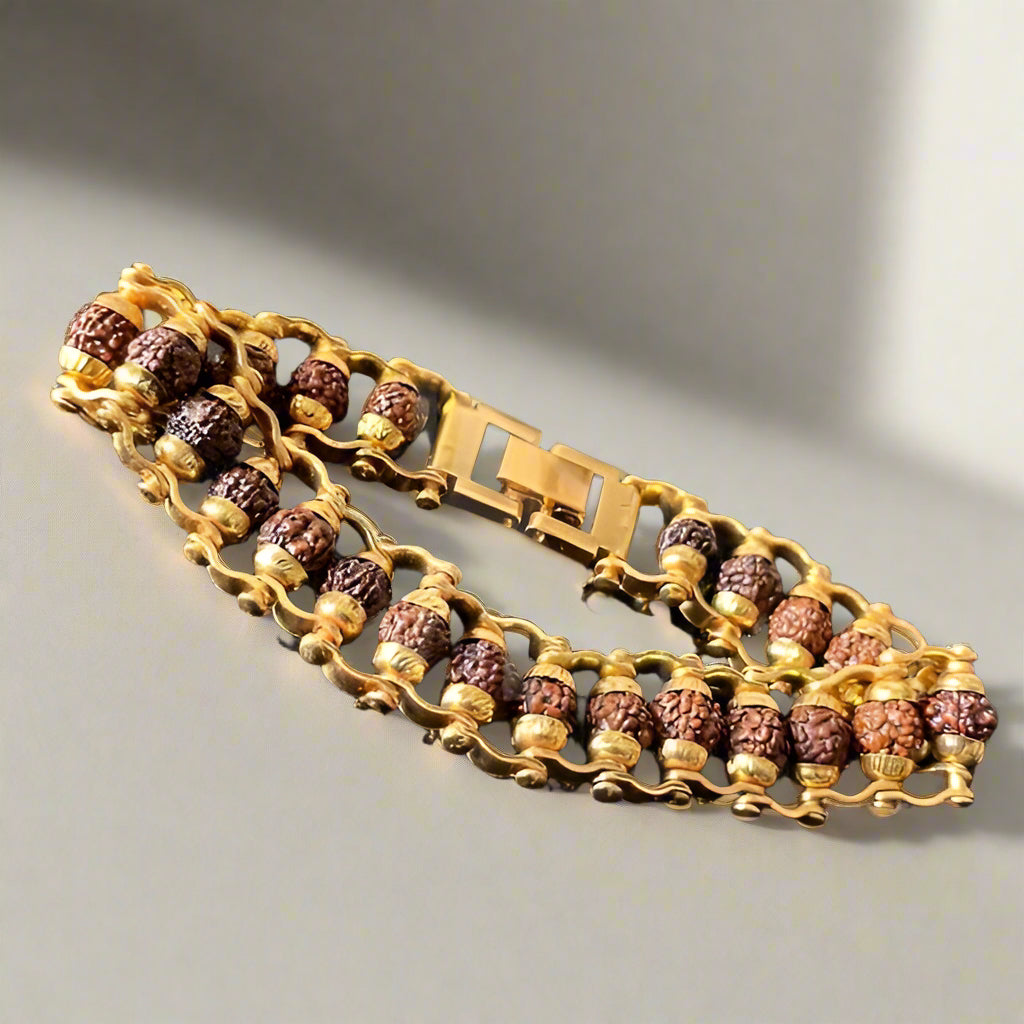 Mystic Aura-Plated Rudraksha Bracelet